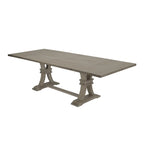 Set da pranzo allungabile Best Quality Furniture da 9 pezzi, in stile rustico grigio