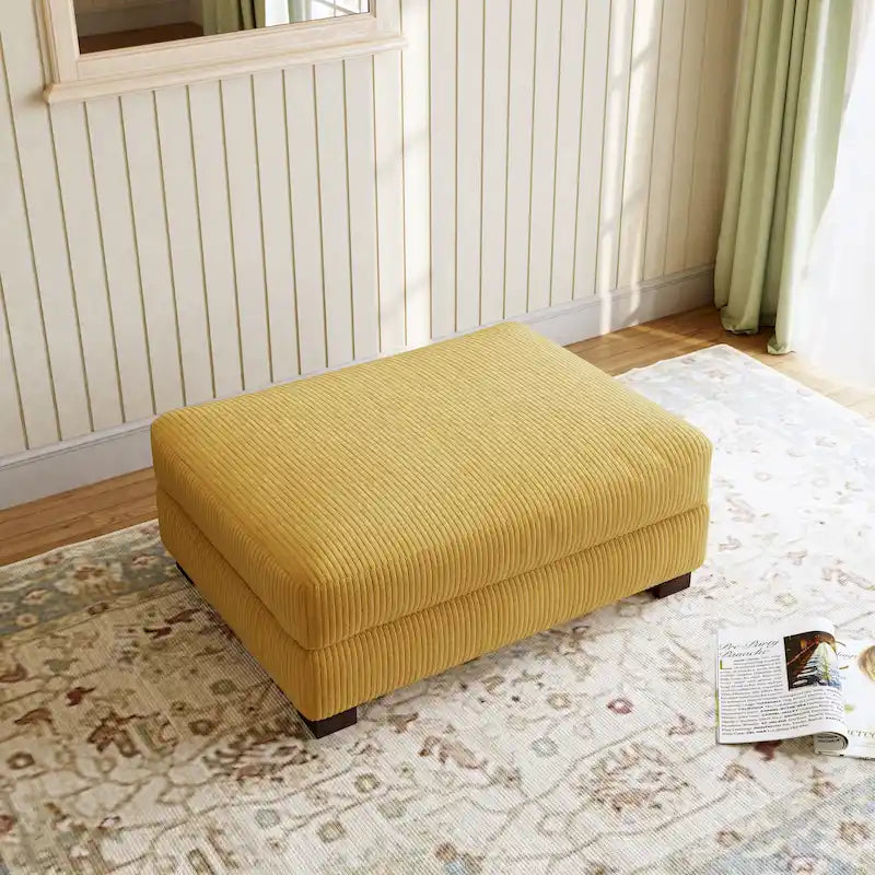 Pouf Ottomano Accento Oversize in Velluto a Coste Moderno