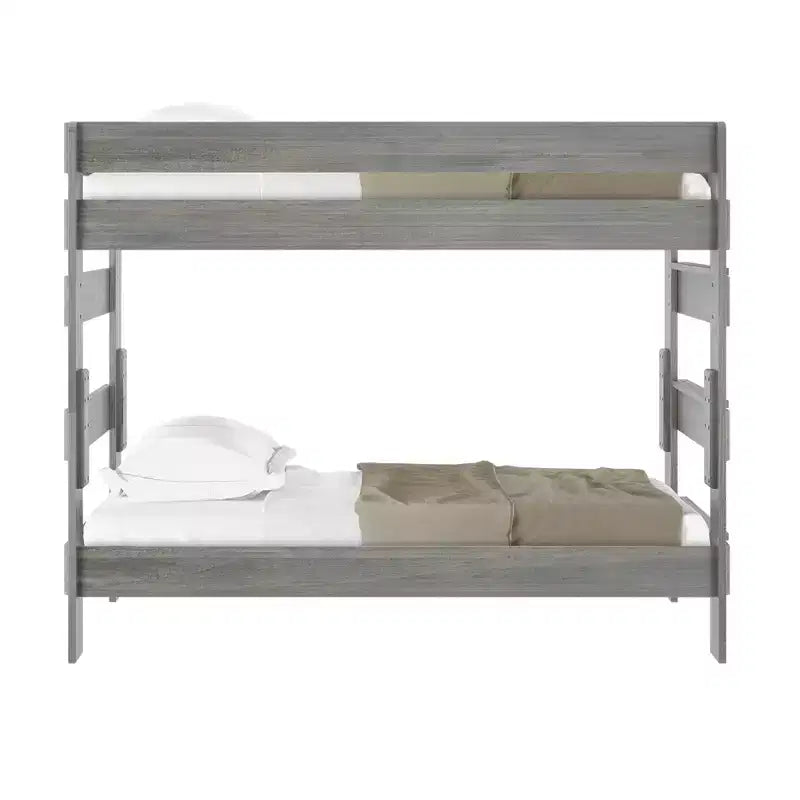 Letto a castello in legno massello stile rustico Plank+Beam per adulti (due letti singoli)