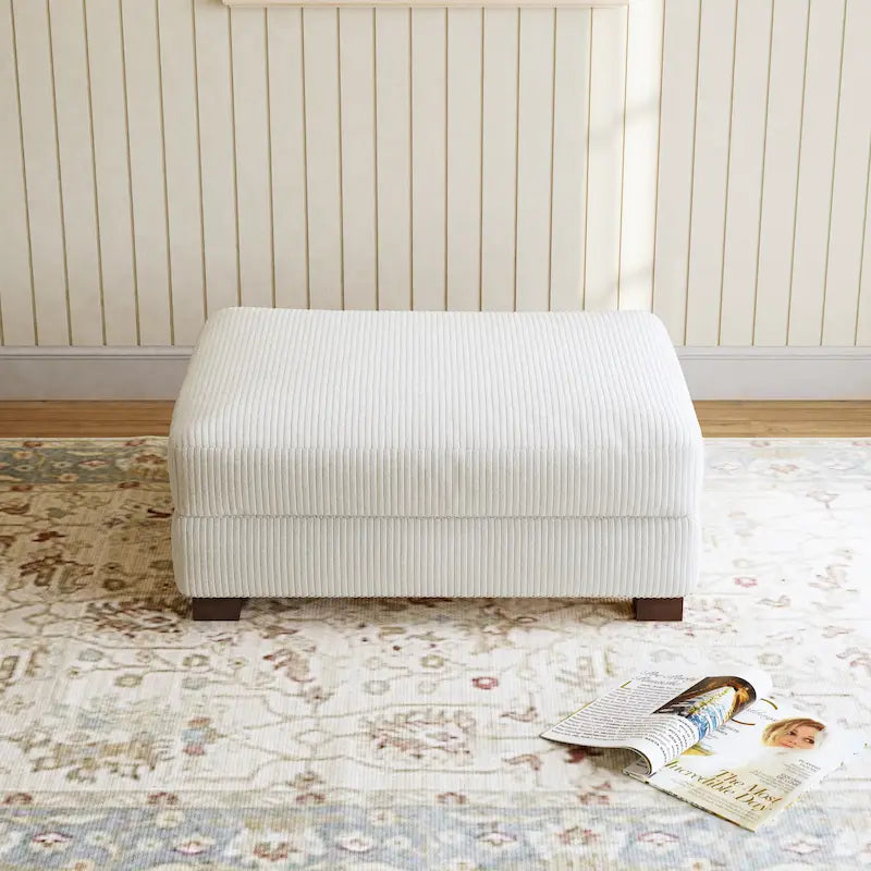Pouf Ottomano Accento Oversize in Velluto a Coste Moderno