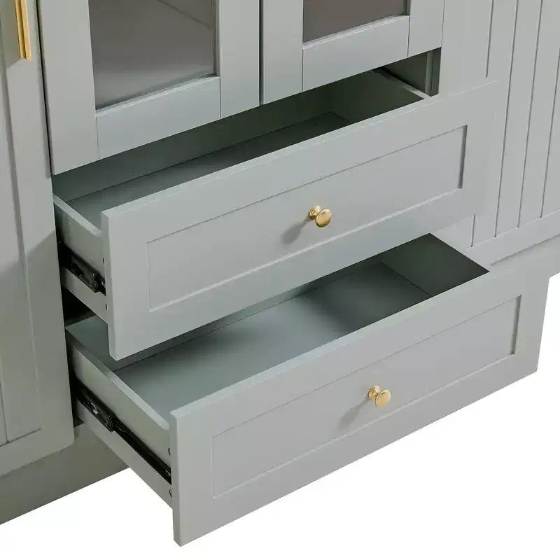 Whisen Dispensa da Cucina Autoportante 71''H, Grande Armadio Contenitore per Sala da Pranzo Credenze con 6 Ante, Ripiani Regolabili