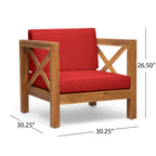 Set da conversazione Brava da 6 pezzi per esterni in legno di acacia di Christopher Knight Home