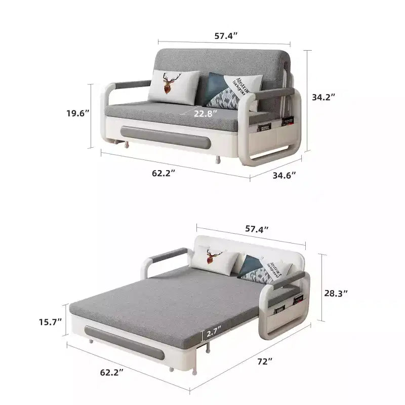 Divano letto Luck Live Modern da 158 cm, multifunzionale con contenitore