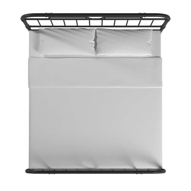 Letto matrimoniale in metallo nero