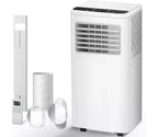 Condizionatore portatile da 8.000 BTU, unità 3 in 1 con 4 modalità, timer, display LED, telecomando e kit di installazione, per camera da letto/soggiorno/ufficio, bianco.