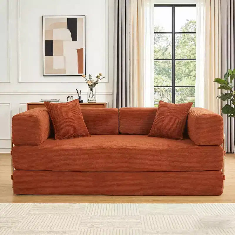 Dyonery 78Divano Letto Pieghevole Convertibile in Corduroy King Size Divano Letto a Pavimento Combinazione 4-in-1 Divano Modulare Componibile Divano Comodo Pieghevole.
