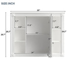 Mobile bagno moderno da 90 cm con lavabo integrato e specchiera, 2 ante e 2 cassetti