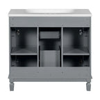 Mobile bagno moderno da 90 cm con lavabo integrato e specchiera, 2 ante e 2 cassetti