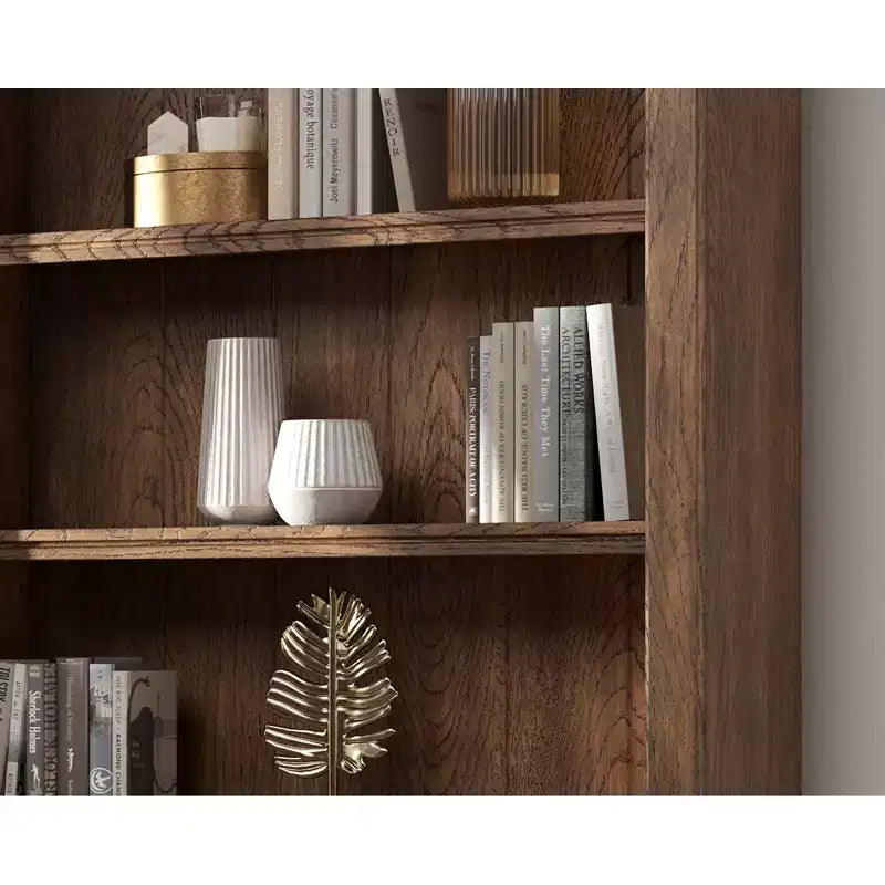 Libreria a muro tradizionale alta 94 pollici, collezione Stratton marrone - Martin Furniture