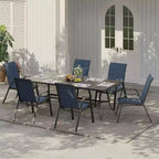 Sedie da patio, Set di 4/6 sedie da pranzo impilabili per esterni in textilene leggero per tutte le stagioni con braccioli per cortile, bordo piscina