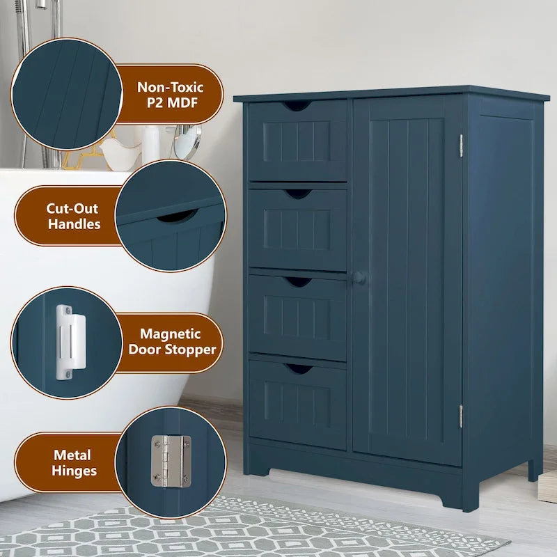 Mobiletto contenitore da bagno VEIKOUS con 4 cassetti