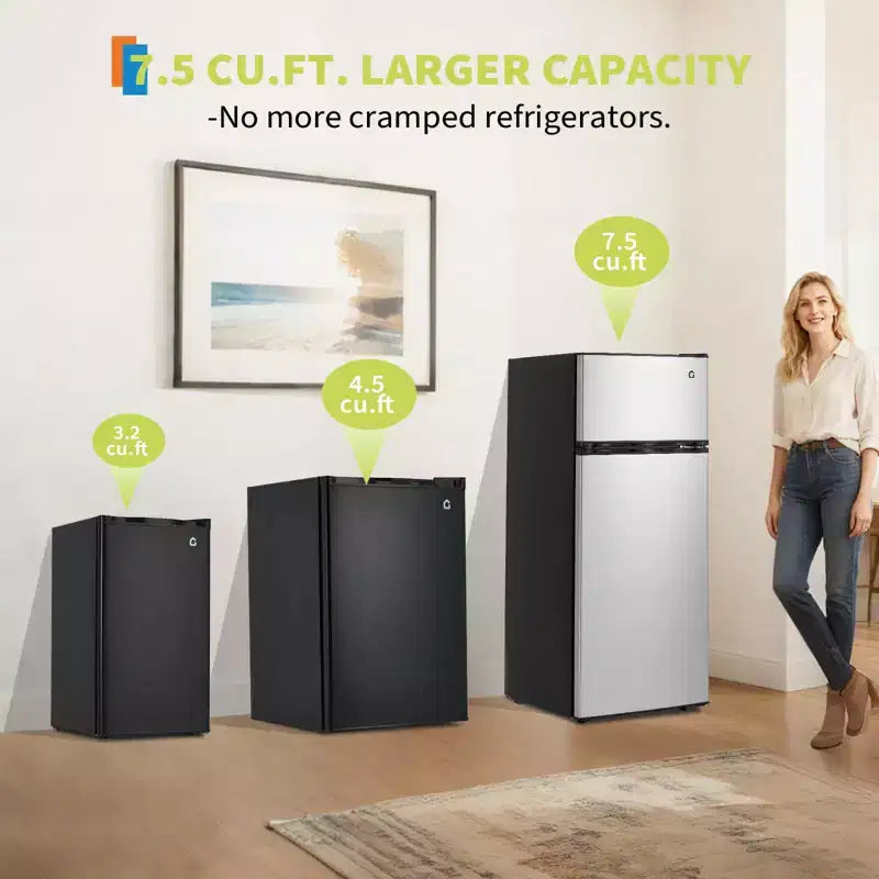 Mini Frigo da 4,5 Piedi Cubi con Congelatore, Frigorifero Compatto con Porta Reversibile, Termostato Regolabile ad Efficienza Energetica, Piccolo Frigo