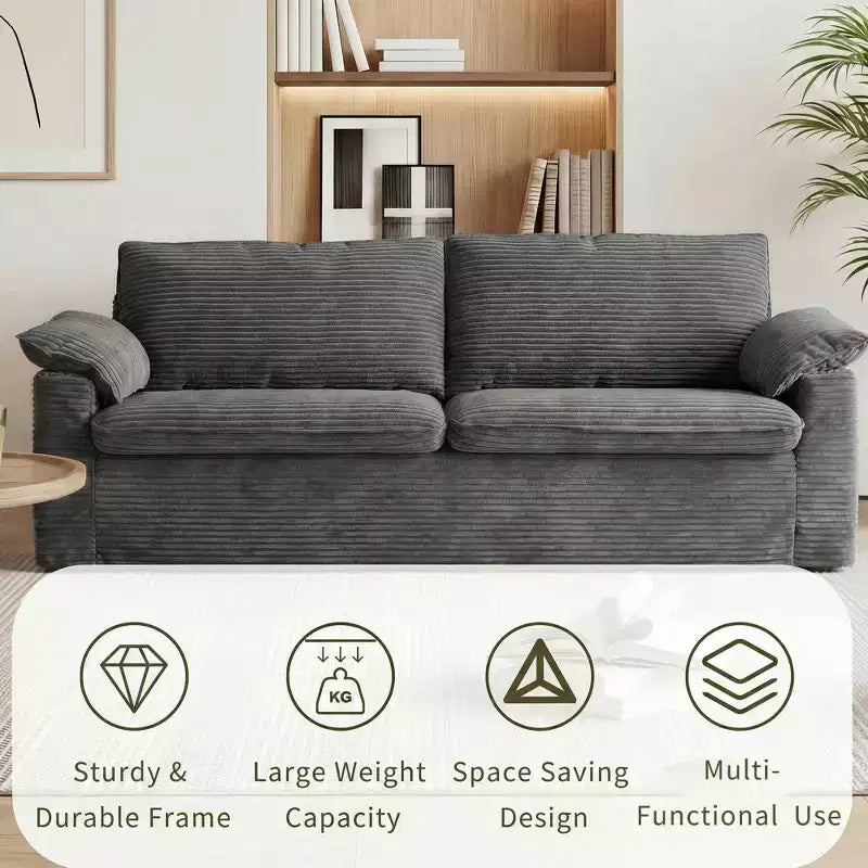 Dyonery 86 Divano a due posti Cloud, Seduta Profonda e Ampi Braccioli con Cuscini, Telaio Robusto, Design Ergonomico Traspirante