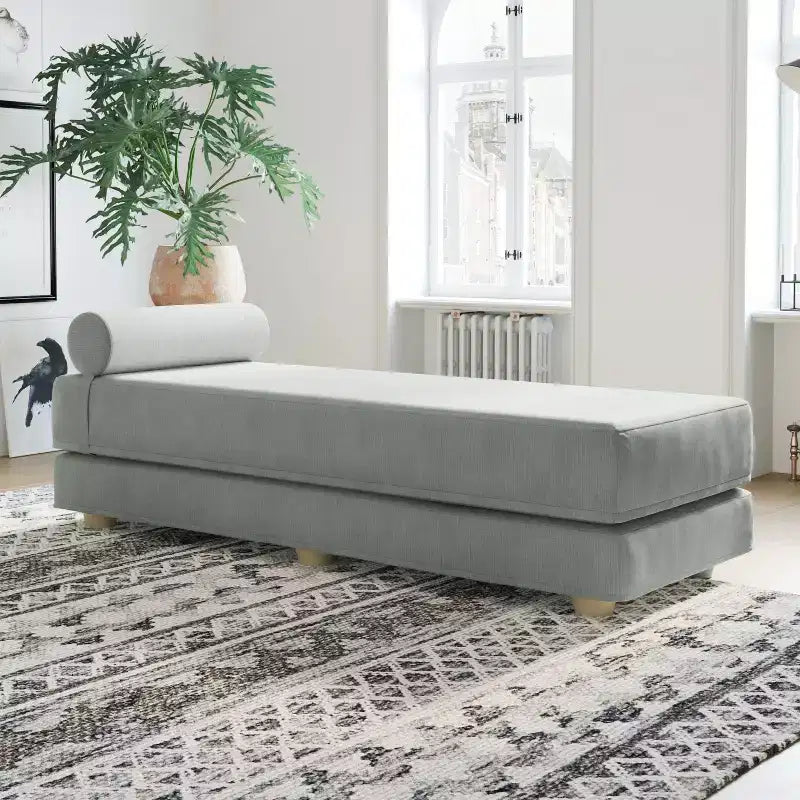 Divano letto / Letto estraibile queen-size - Microvelluto
