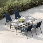Sedie da patio, Set di 4/6 sedie da pranzo impilabili per esterni in textilene leggero per tutte le stagioni con braccioli per cortile, bordo piscina