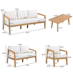 Christopher Knight Home Sunny Modern Set da 5 Pezzi con Sedute in Acacia, Tavolo Rettangolare a Doghe e 7 Posti a Sedere