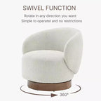 Fauteuil d'appoint pivotant Spruce&Spring en tissu avec base en bois