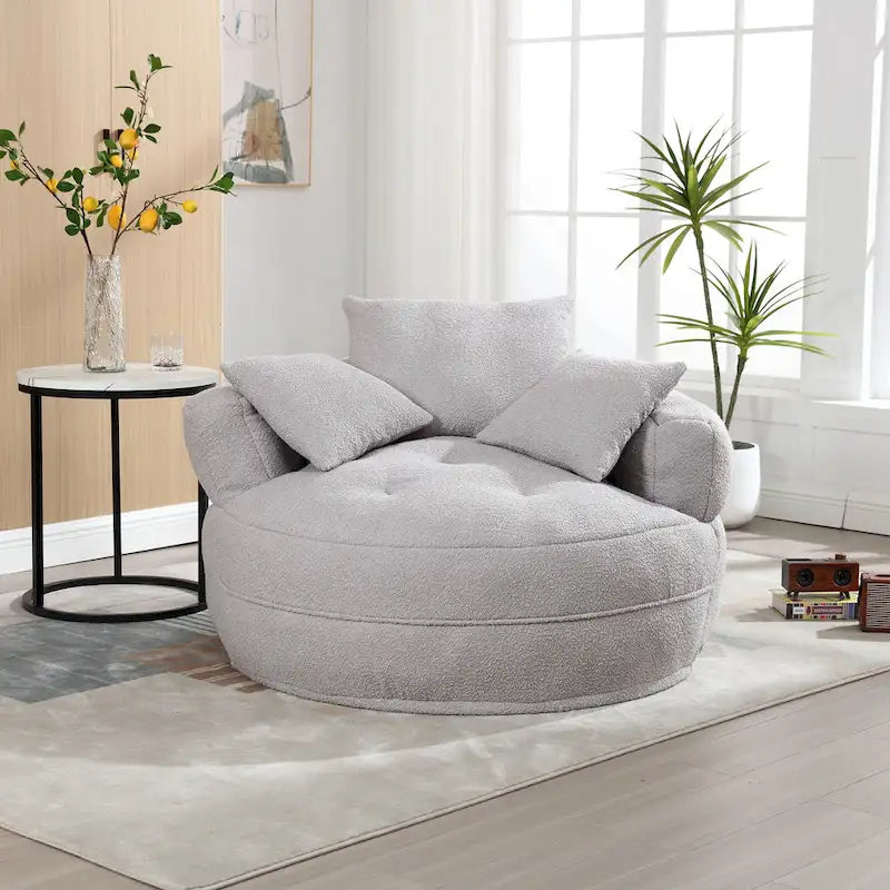 Poltrona Divano Pigro Rotondo – Bianco/Blu/Grigio/Giallo/Arancione/Rosarossa/Blu Scuro/Verde, Posto Singolo e Coppia
