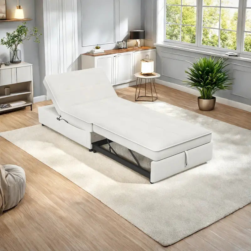 Divano letto a 3 posti 4-in-1 in lino da 72,5 pollici con schienale regolabile su 5 livelli e tasca portaoggetti