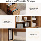 Scrivania direzionale a L Lantine 85,8, scrivania da computer da ufficio extra large con cassetti portadocumenti per l'home office
