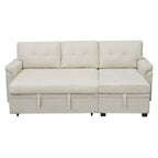 Divano componibile convertibile reversibile con letto estraibile, chaise longue con contenitore nascosto e gambe durevoli