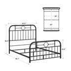 Letto matrimoniale in metallo nero