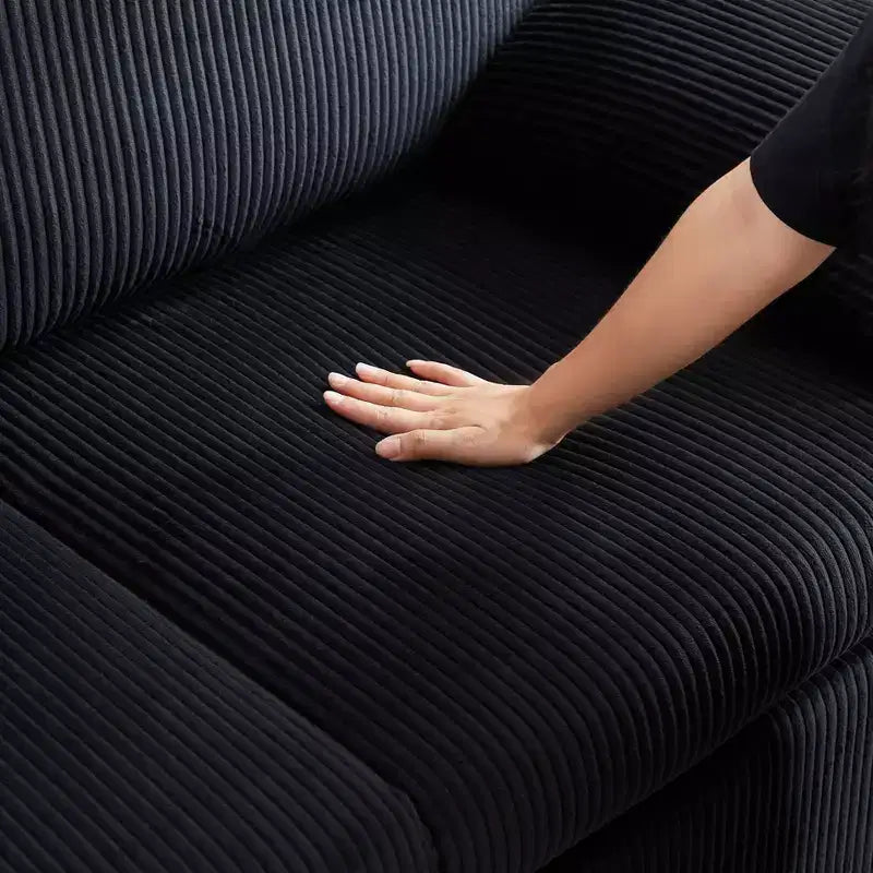 Divano letto convertibile 3-in-1 in velluto a coste da 64,5 pollici con letto estraibile