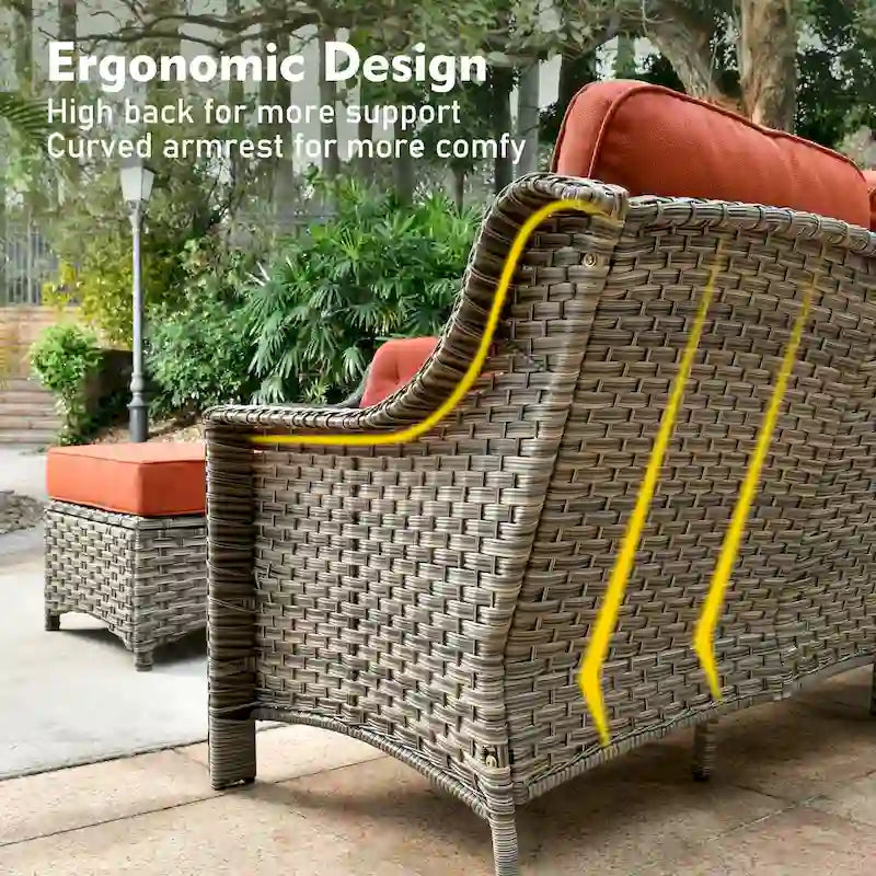 Set di mobili da esterno XIZZI a 9 pezzi per patio con sedie girevoli