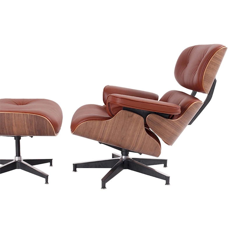 Poltrona reclinabile Mid-Century Modern in pelle