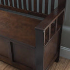 Migdalia Flip Top Slat Back Storage Entryway Bench