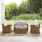 Set da conversazione da esterno a 4 pezzi in vimini Bradenton - Crosley