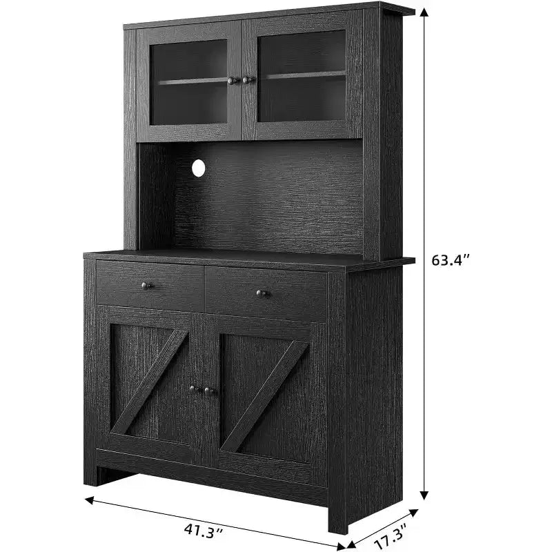 Dispensa da cucina con supporto per microonde, Armadio credenza con buffet e ripiani regolabili, per cucina, sala da pranzo