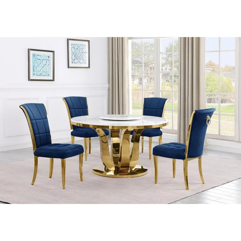 Best Quality Furniture D325-SC324-7 Set da pranzo rotondo 5 pezzi