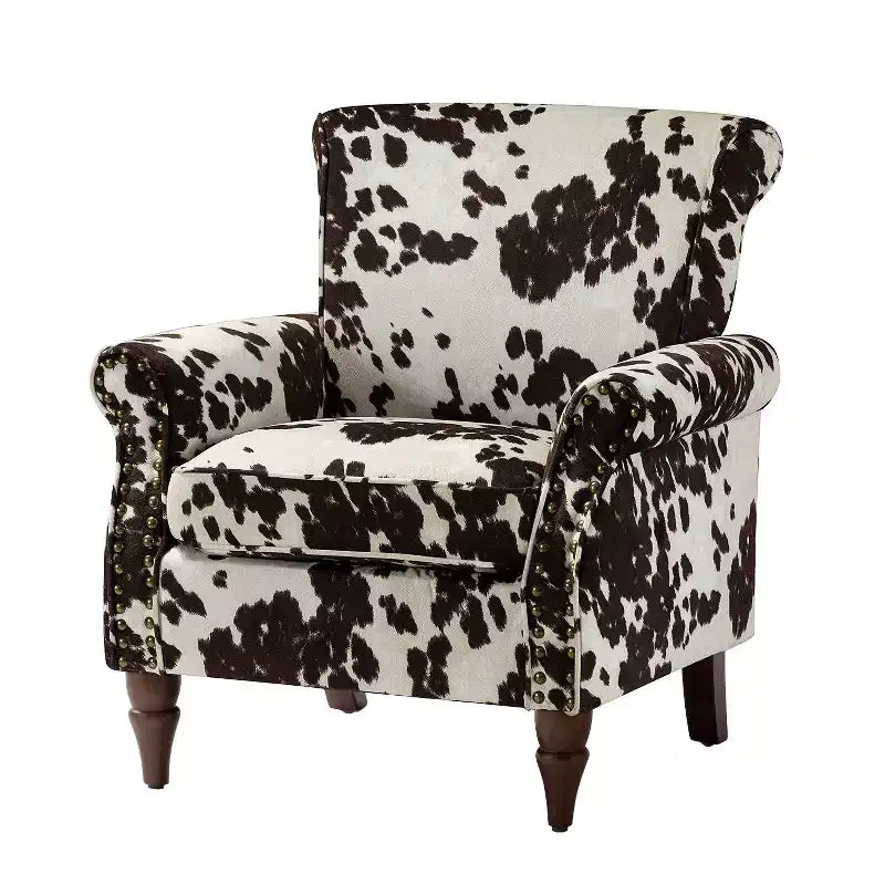 Poltrona Araceli Tradizionale in Legno Imbottita Floreale con Schienale Alto e Borchie | ART OF LIVING DESIGNS