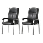 Sedia da ufficio HomeyFad moderna in pelle e metallo a 4 gambe con braccioli
