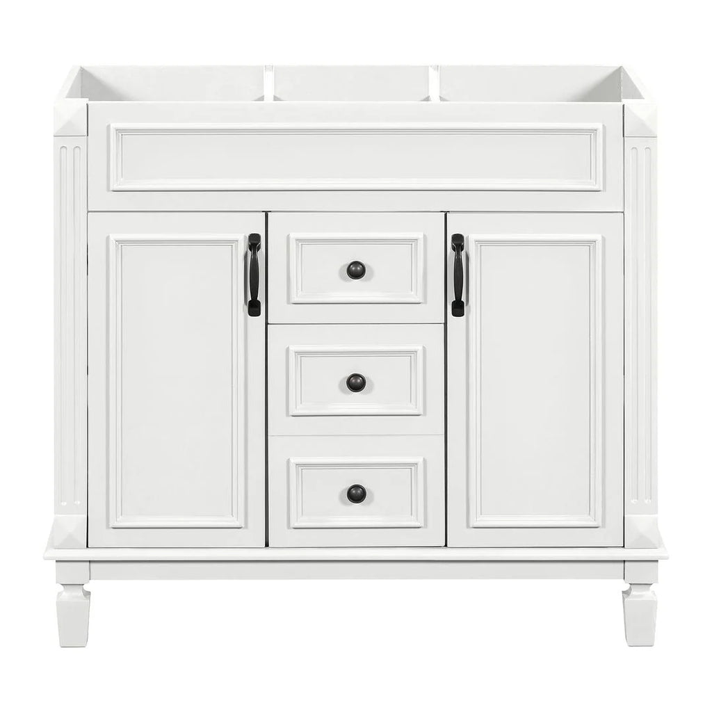 Mobile bagno moderno da 90 cm con lavabo integrato e specchiera, 2 ante e 2 cassetti
