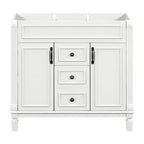 Mobile bagno moderno da 90 cm con lavabo integrato e specchiera, 2 ante e 2 cassetti