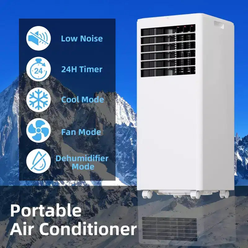 Condizionatore portatile da 8.000 BTU - 3 in 1 Raffreddamento, Deumidificatore e Ventilatore per 32 mq con Modalità Notte e 1 Anno di Garanzia