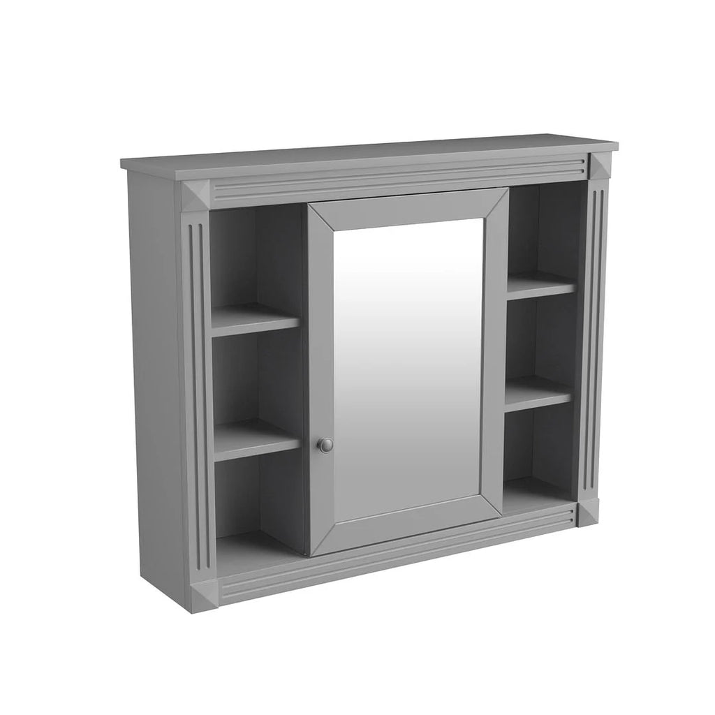 Mobile bagno moderno da 90 cm con lavabo integrato e specchiera, 2 ante e 2 cassetti