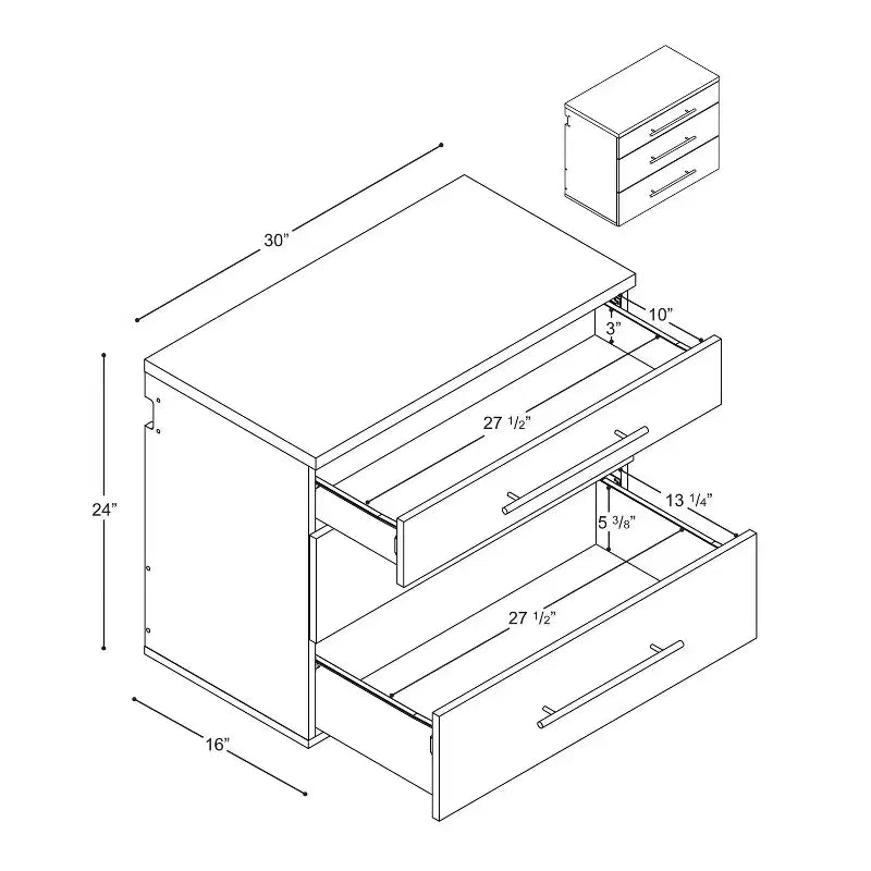 Hangups Mobile base a 3 cassetti - Prepac