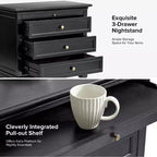 Giorgio 3 - Tavolino con cassetti e prese integrate Set di 2|HULALA HOME
