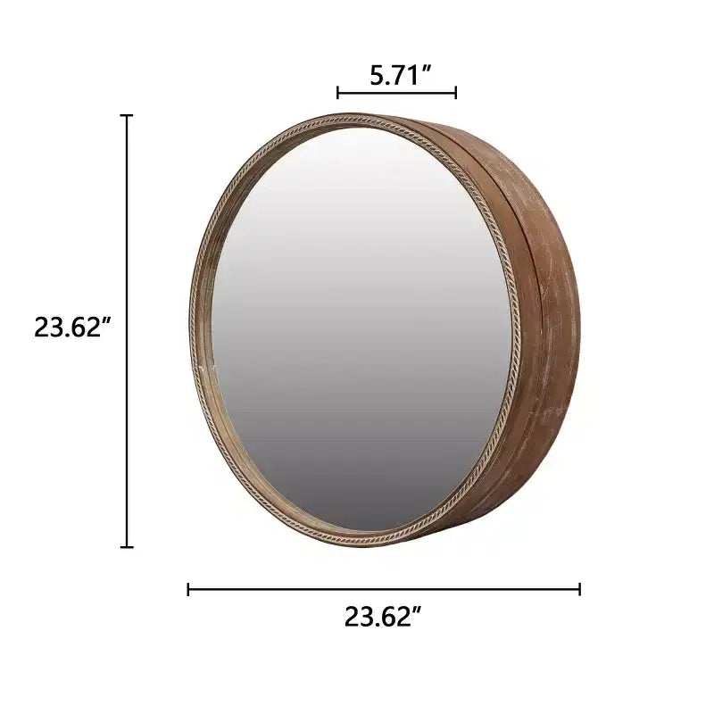 23,6 Specchio da parete rotondo moderno scorrevole con contenitore, specchio da bagno salvaspazio, specchio decorativo per soggiorno