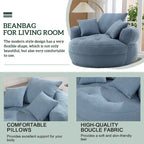 Poltrona Divano Pigro Rotondo – Bianco/Blu/Grigio/Giallo/Arancione/Rosarossa/Blu Scuro/Verde, Posto Singolo e Coppia