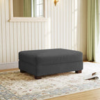 Pouf Ottomano Accento Oversize in Velluto a Coste Moderno