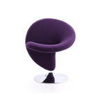 Poltrona girevole accent Curl Chrome di Manhattan Comfort in misto lana (Set di 2)