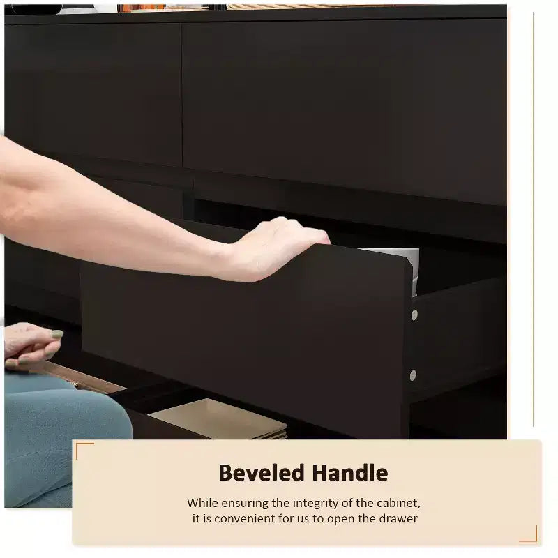 Credenza da buffet intelligente girevole/allungabile con 6 cassetti, piano d'appoggio esteso, tappetino antiscivolo, tavolo da pranzo girevole, isola per cucina/dispensa