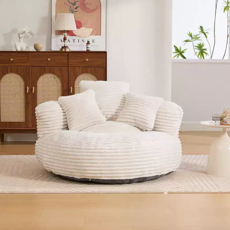 Pouf Divano per Adulti e Bambini, Poltrona Sacco Oversize in Corduroy con 3 Cuscini e Braccioli per Soggiorno e Camera da Letto