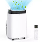 Condizionatore Portatile da 10000 BTU, Climatizzatore Domestico con Telecomando per Stanze fino a 42 m², Funzioni 3-in-1/Timer 24 Ore/Rotelle
