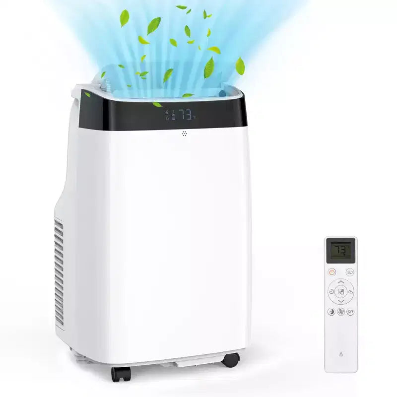 Condizionatore Portatile da 10000 BTU, Climatizzatore Domestico con Telecomando per Stanze fino a 42 m², Funzioni 3-in-1/Timer 24 Ore/Rotelle