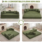 Divano Letto Convertibile 2 in 1, comodo Divano Letto Pieghevole in Corduroy con Seduta Profonda e Braccioli Ampi, Divano Senza Struttura, per Soggiorno, Appartamenti